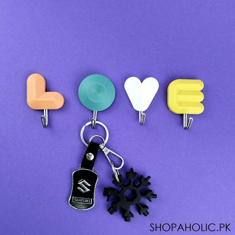 (Set of 4) LOVE Alphabets Wall Hooks