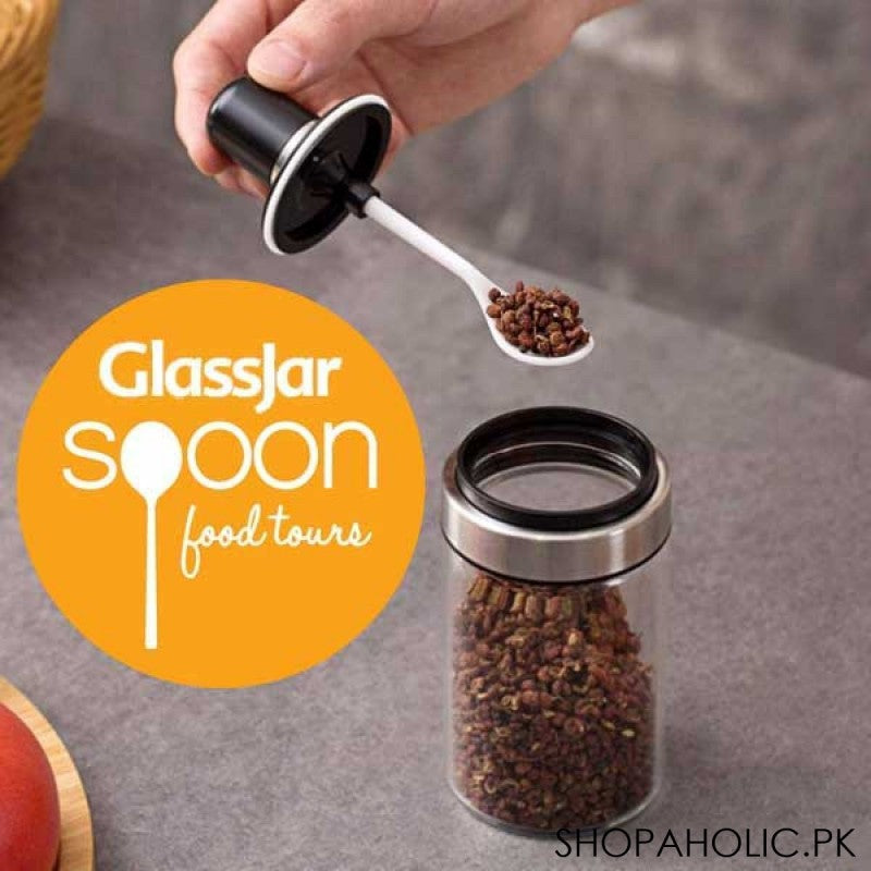 Spice Glass Storage Jar with Spoon