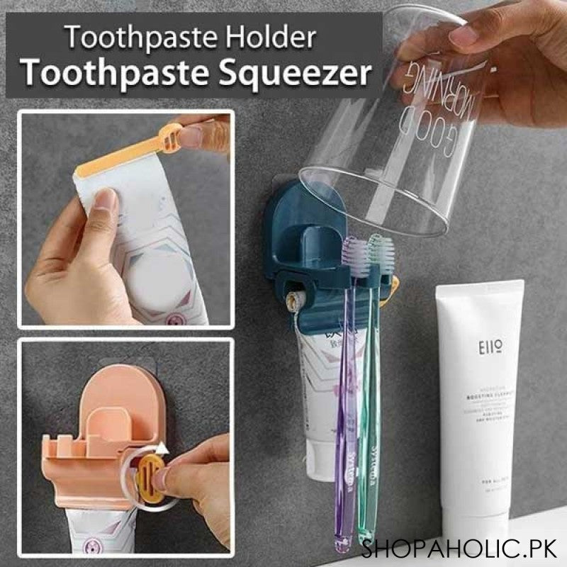 2 in 1 Toothpaste Squeezer and Toothbrush Holder