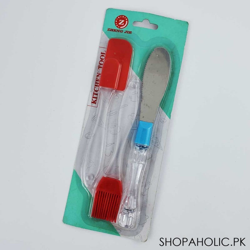 (Set of 3) Silicone Spatula and Brush Set