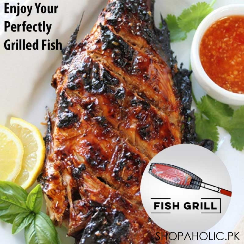 Barbeque Fish Grill with Wooden Handle