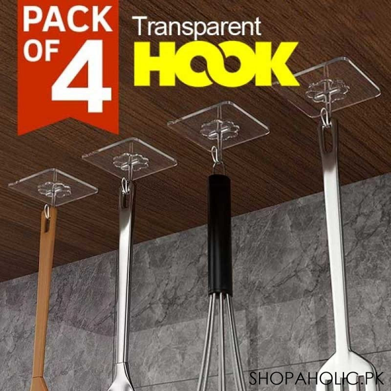 (Pack of 4) Transparent Hook