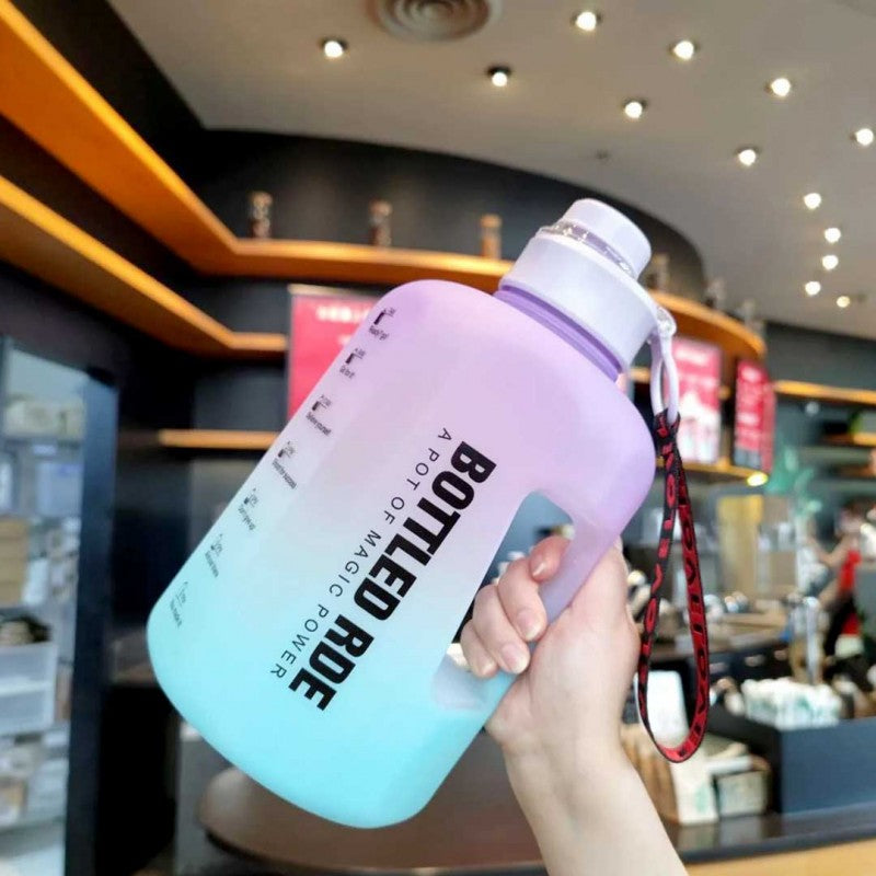 2.2L Large Capacity Travel Motivational Water Bottle with Time Marker