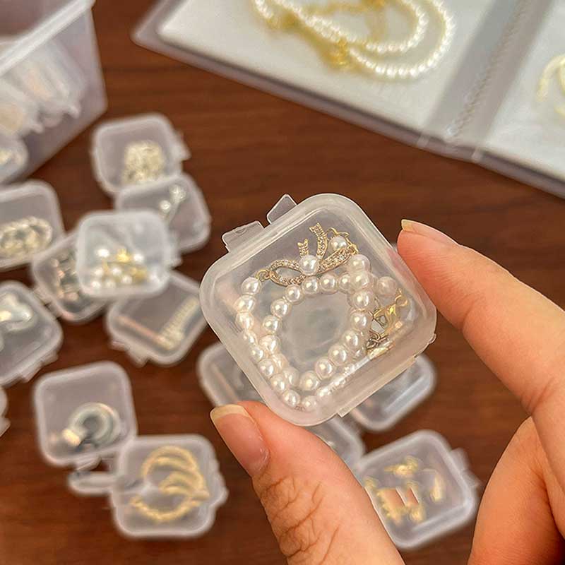 (Set of 3) Transparent Mini Multifunctional Jewelry Storage Box